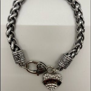 Aunt Heart Charm Cubic zirconia charm bracelet